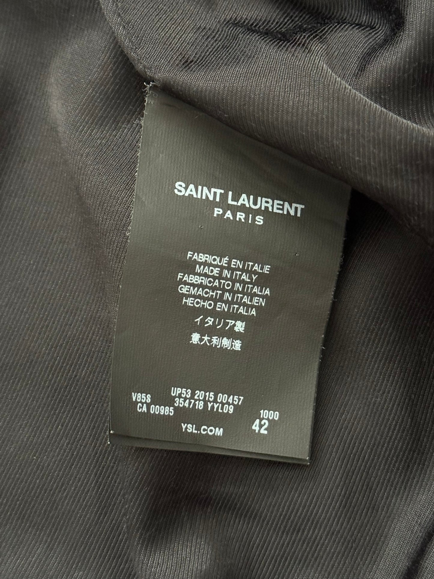 FW14 Saint Laurent by Hedi Slimane Teddy Varsity Bomber Jacket