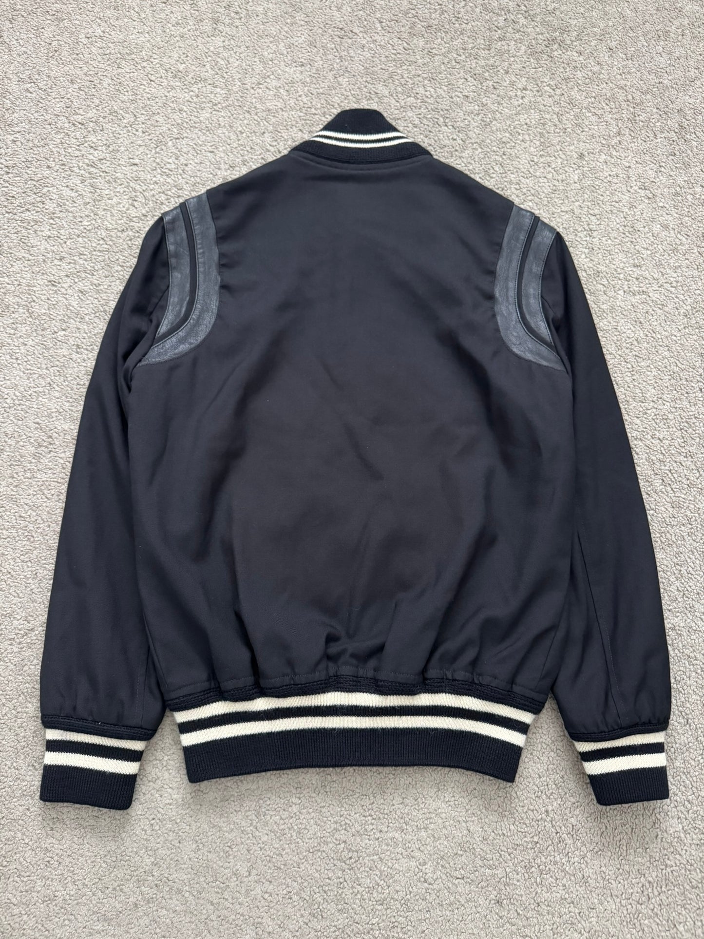 FW14 Saint Laurent by Hedi Slimane Teddy Varsity Bomber Jacket