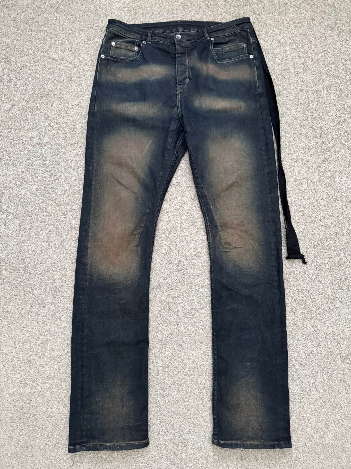 FW23 Rick Owens DRKSHDW Mud Wash Detroit Cut Denim Jeans
