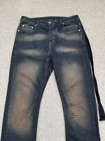FW23 Rick Owens DRKSHDW Mud Wash Detroit Cut Denim Jeans