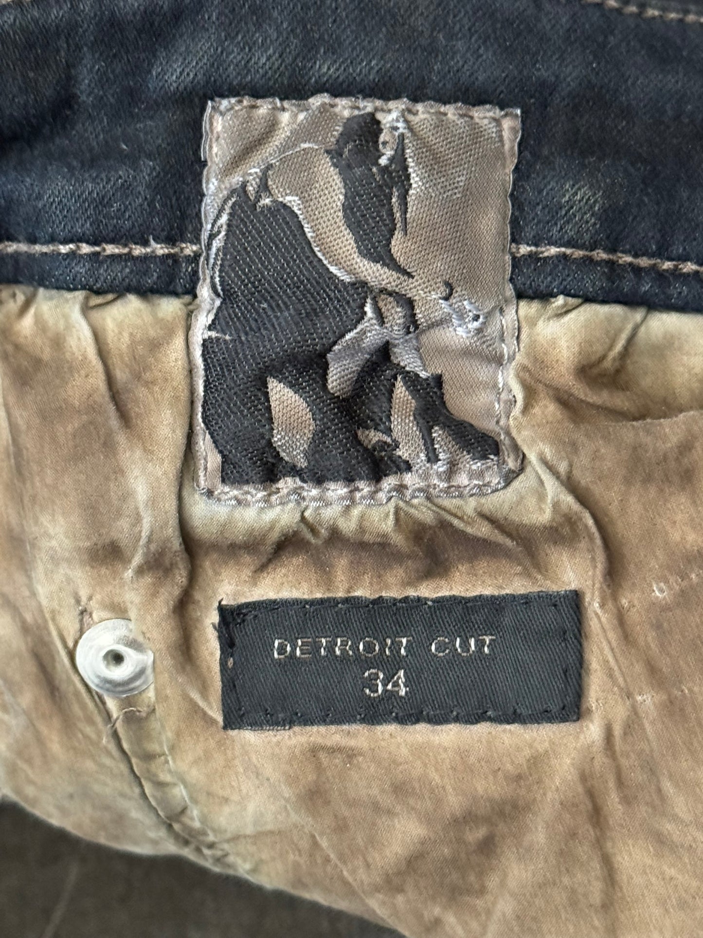 FW23 Rick Owens DRKSHDW Mud Wash Detroit Cut Denim Jeans