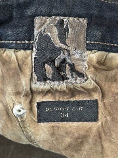 FW23 Rick Owens DRKSHDW Mud Wash Detroit Cut Denim Jeans