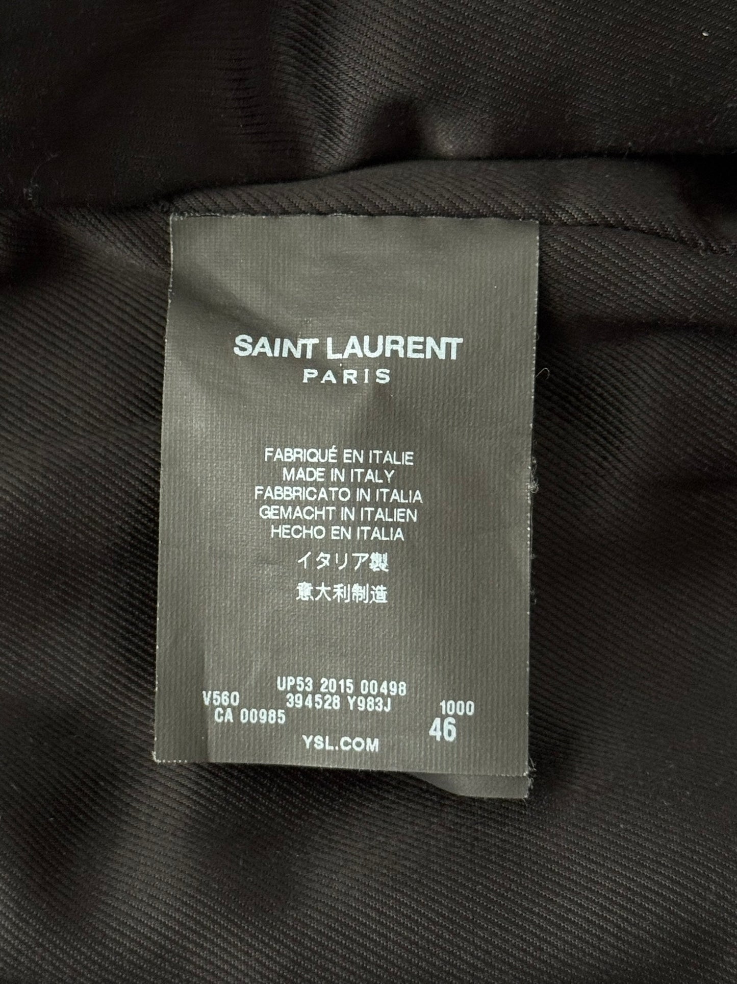 FW15 Saint Laurent by Hedi Slimane Zipper Teddy Varsity Bomber Jacket