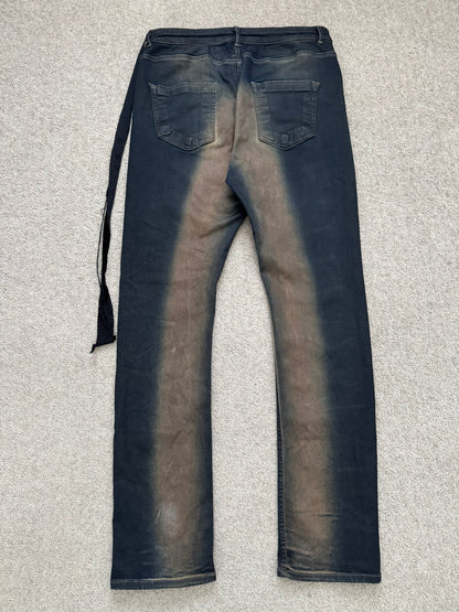 FW23 Rick Owens DRKSHDW Mud Wash Detroit Cut Denim Jeans