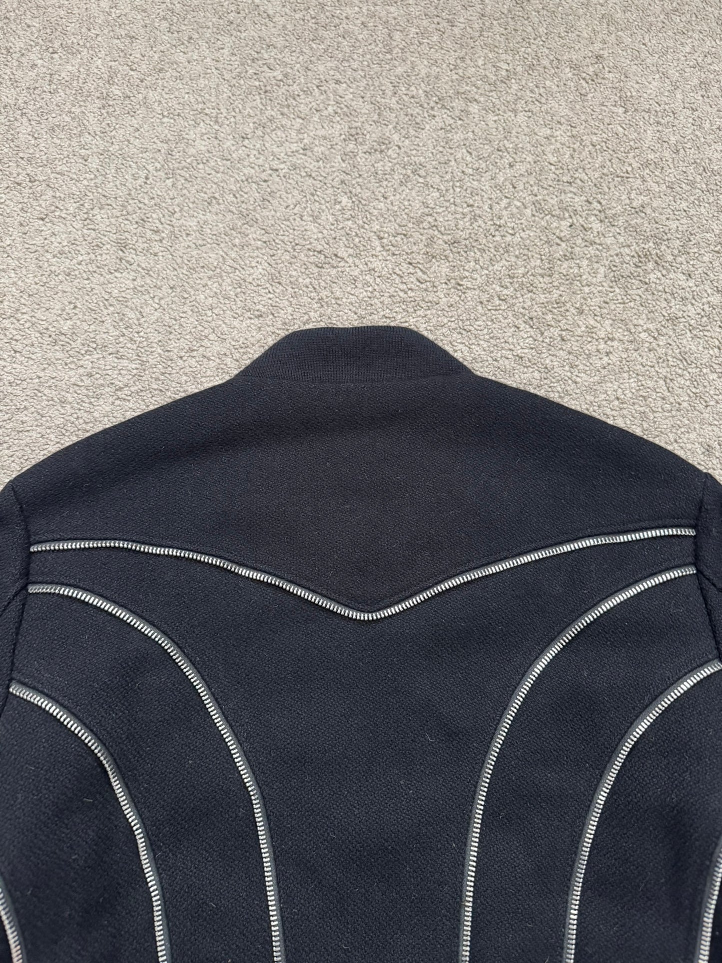 FW15 Saint Laurent by Hedi Slimane Zipper Teddy Varsity Bomber Jacket