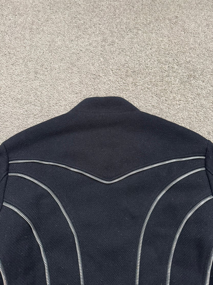 FW15 Saint Laurent by Hedi Slimane Zipper Teddy Varsity Bomber Jacket