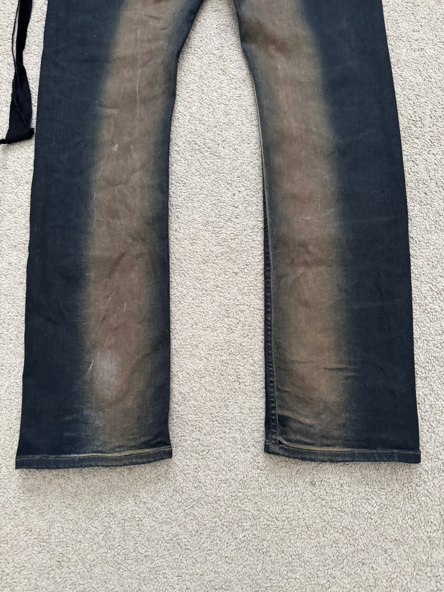 FW23 Rick Owens DRKSHDW Mud Wash Detroit Cut Denim Jeans