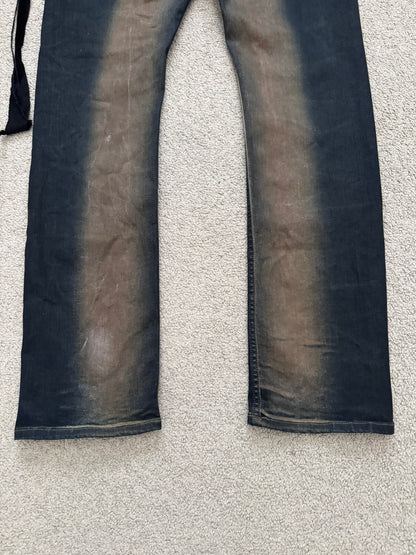 FW23 Rick Owens DRKSHDW Mud Wash Detroit Cut Denim Jeans