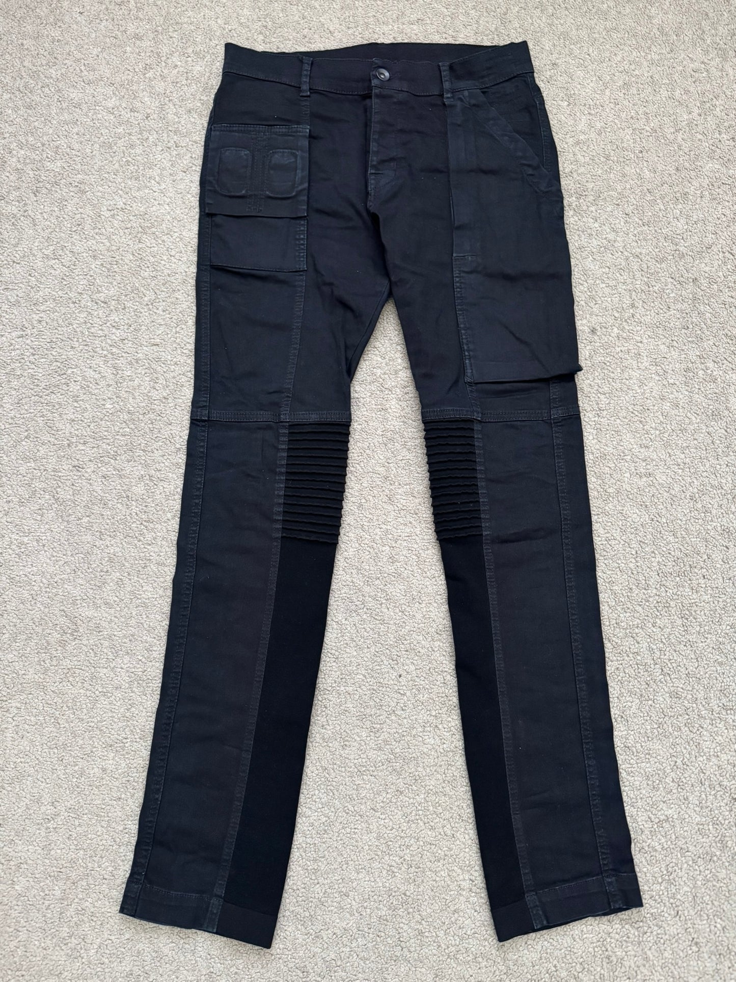 FW14 Rick Owens DRKSHDW Black Memphis Cut Biker Denim Jeans
