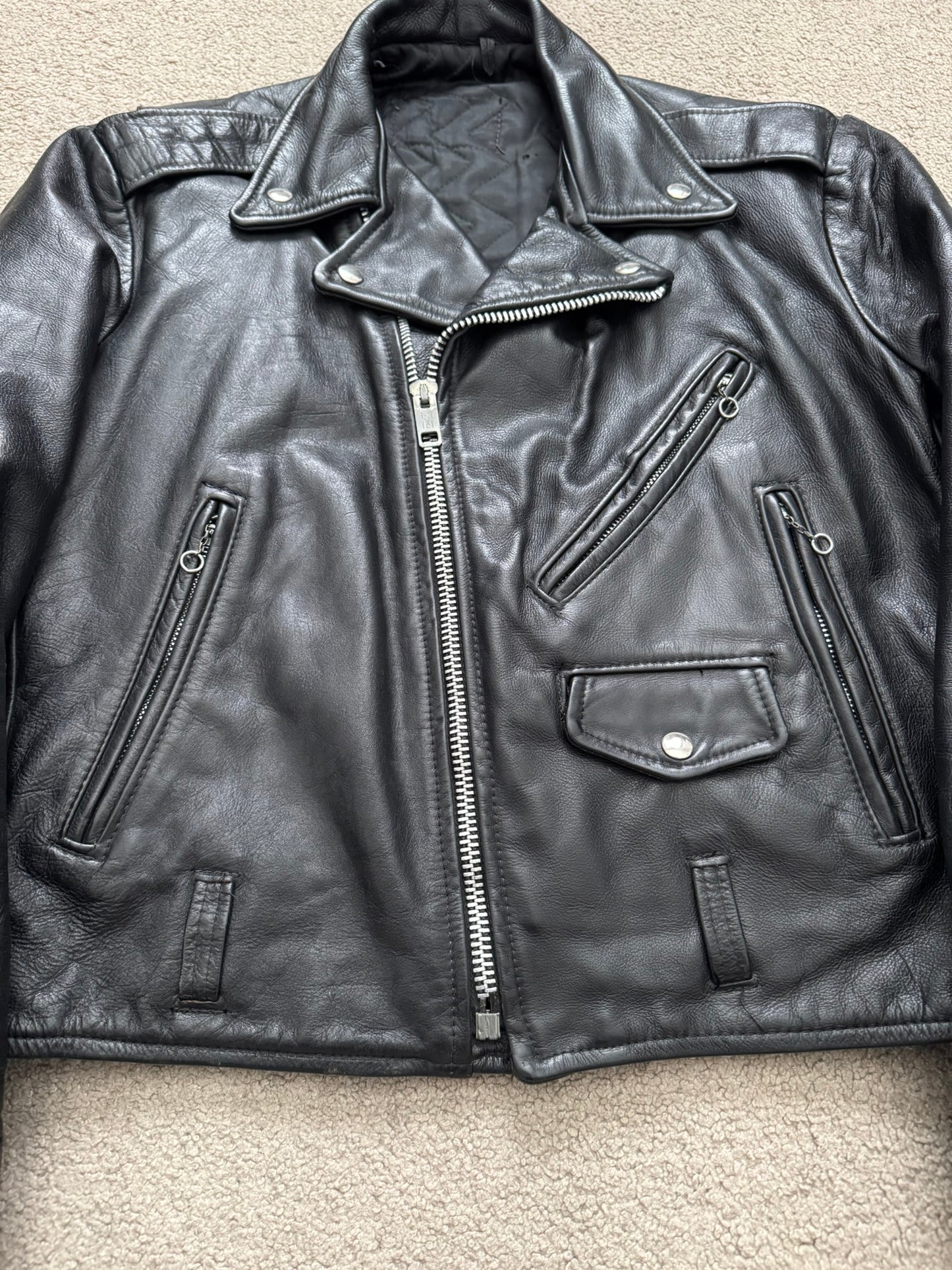 1960s Vintage Lesco Biker Perfecto Leather Jacket