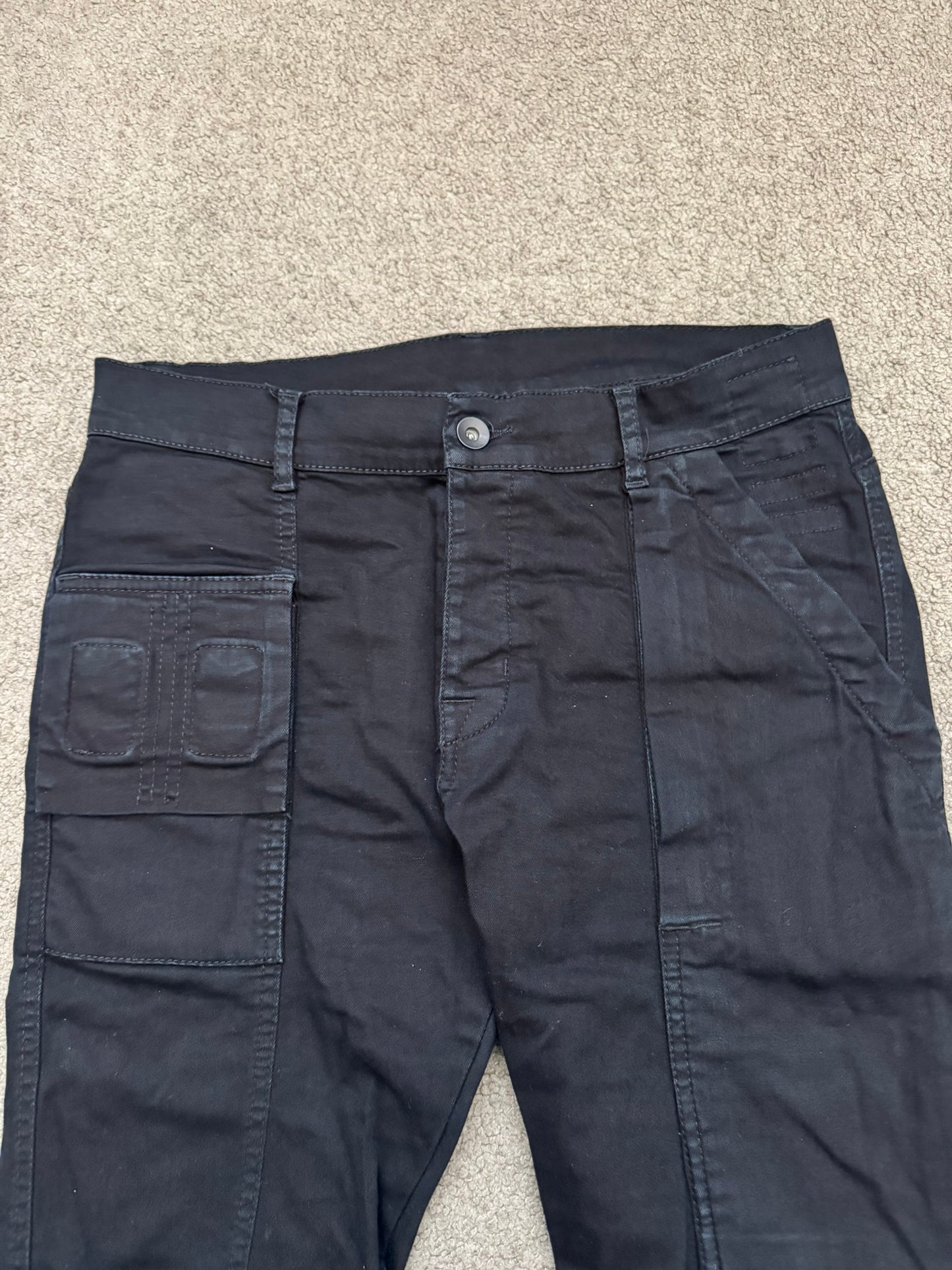 FW14 Rick Owens DRKSHDW Black Memphis Cut Biker Denim Jeans