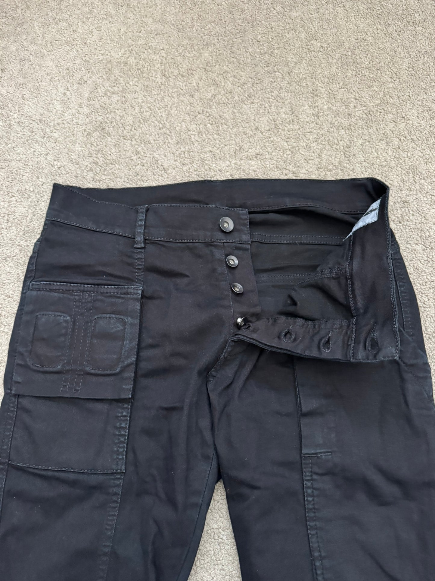 FW14 Rick Owens DRKSHDW Black Memphis Cut Biker Denim Jeans