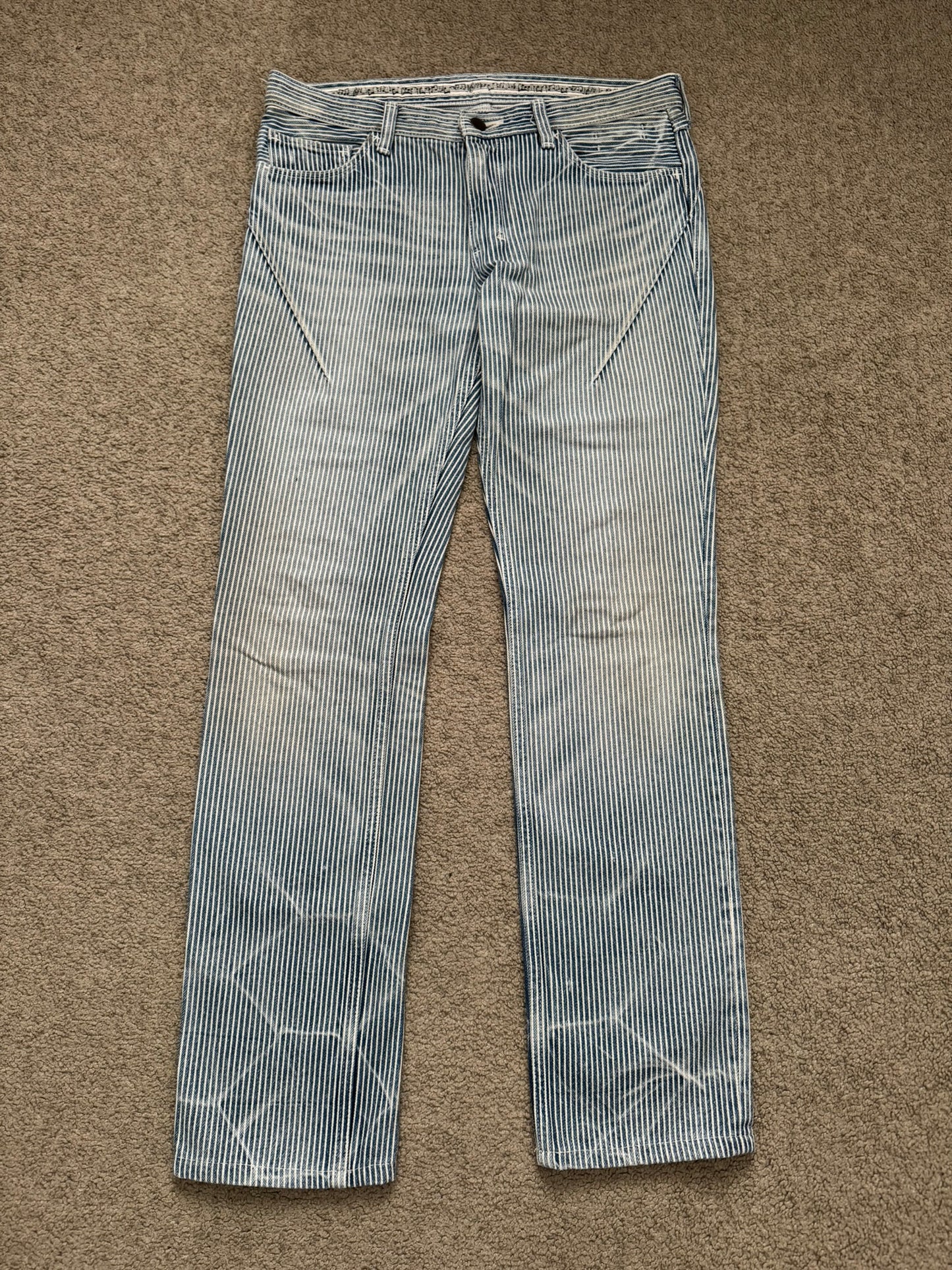 SS08 Number (N)ine Mudwash Hickory Striped Denim Jeans