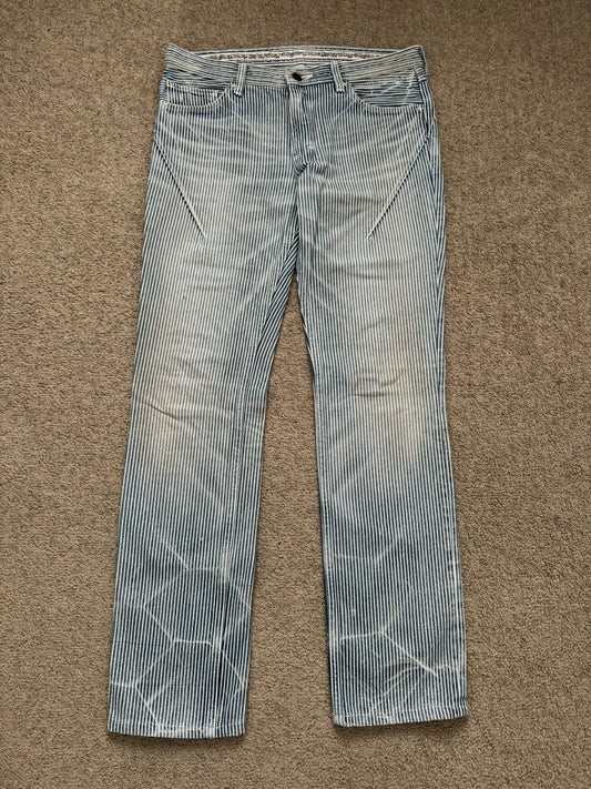 SS08 Number (N)ine Mudwash Hickory Striped Denim Jeans