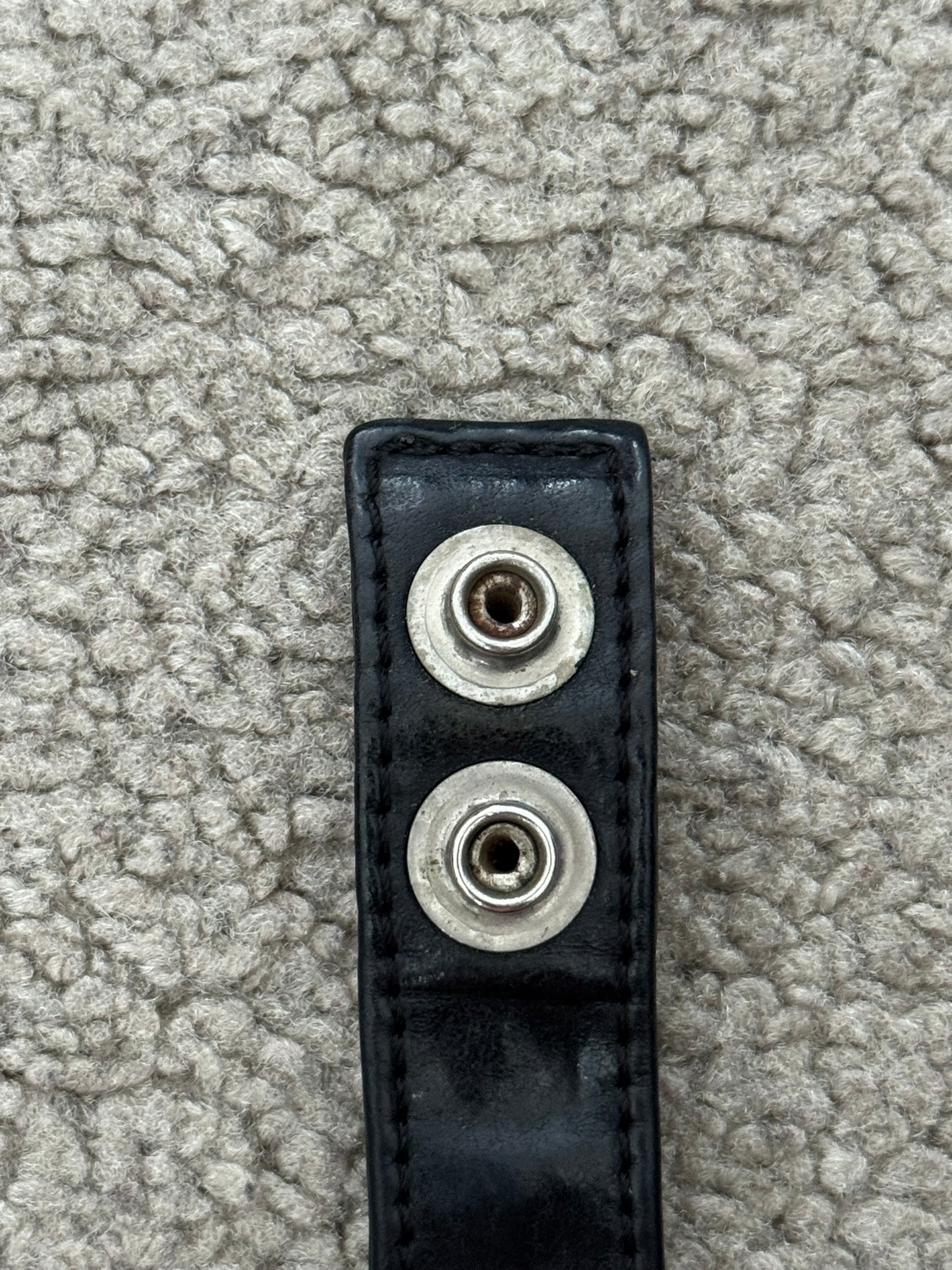 Chrome Hearts 3 Silver Vine Heart Snap Button Black Leather Bracelet
