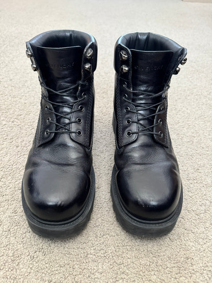 FW23 Givenchy "Timberland" Black Leather Ankle Work Boots