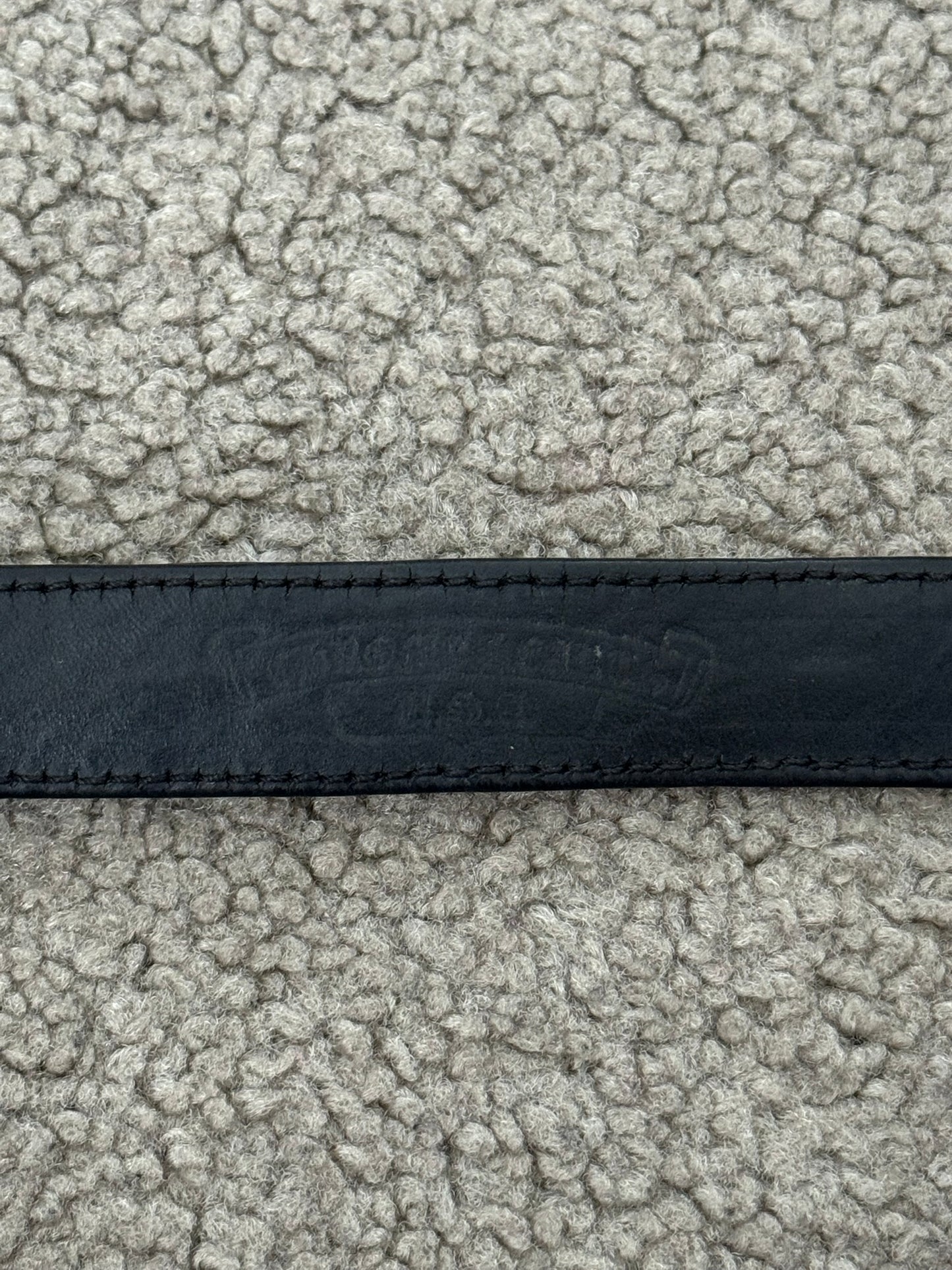 Chrome Hearts 3 Silver Vine Heart Snap Button Black Leather Bracelet