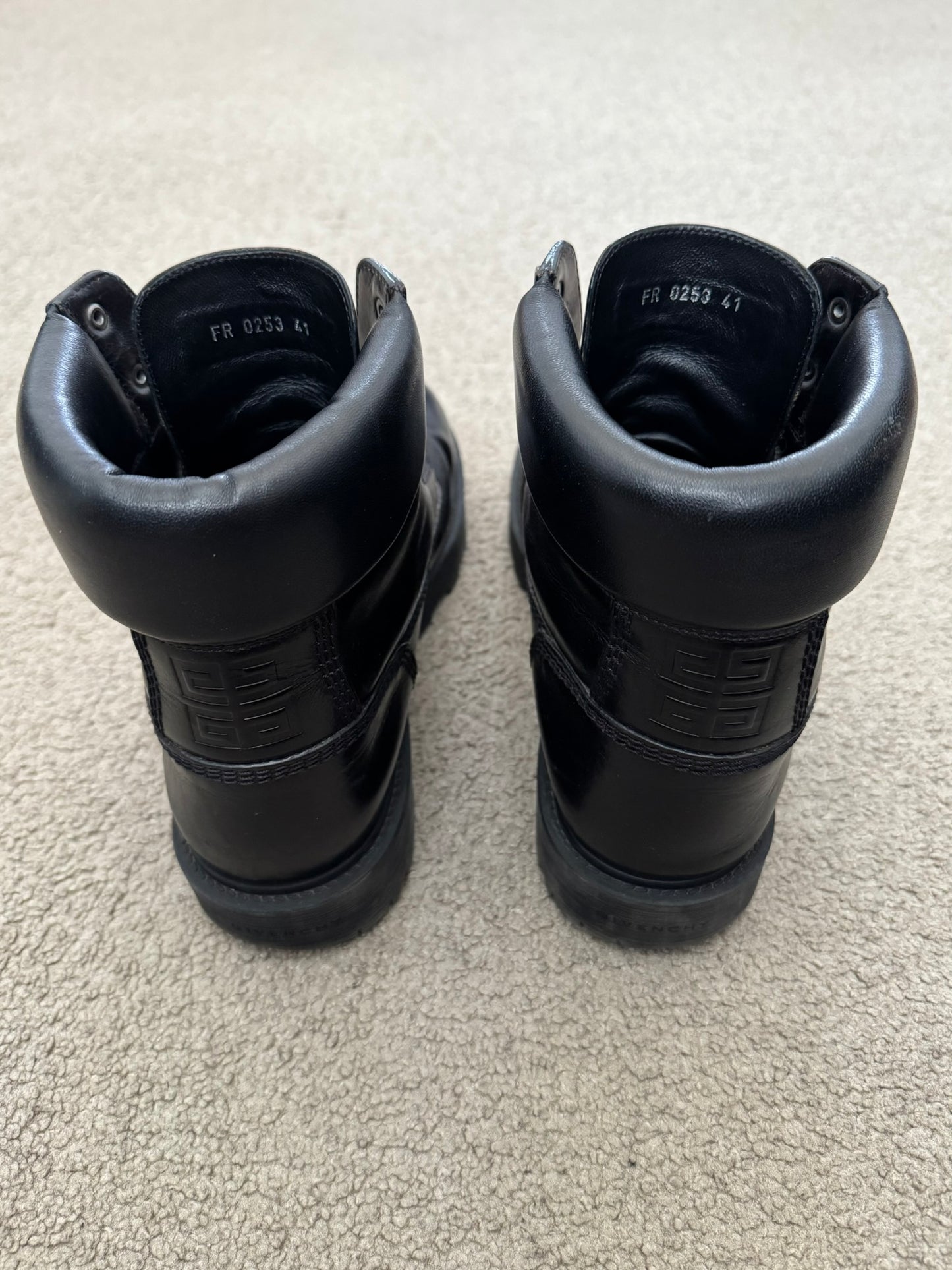 FW23 Givenchy "Timberland" Black Leather Ankle Work Boots