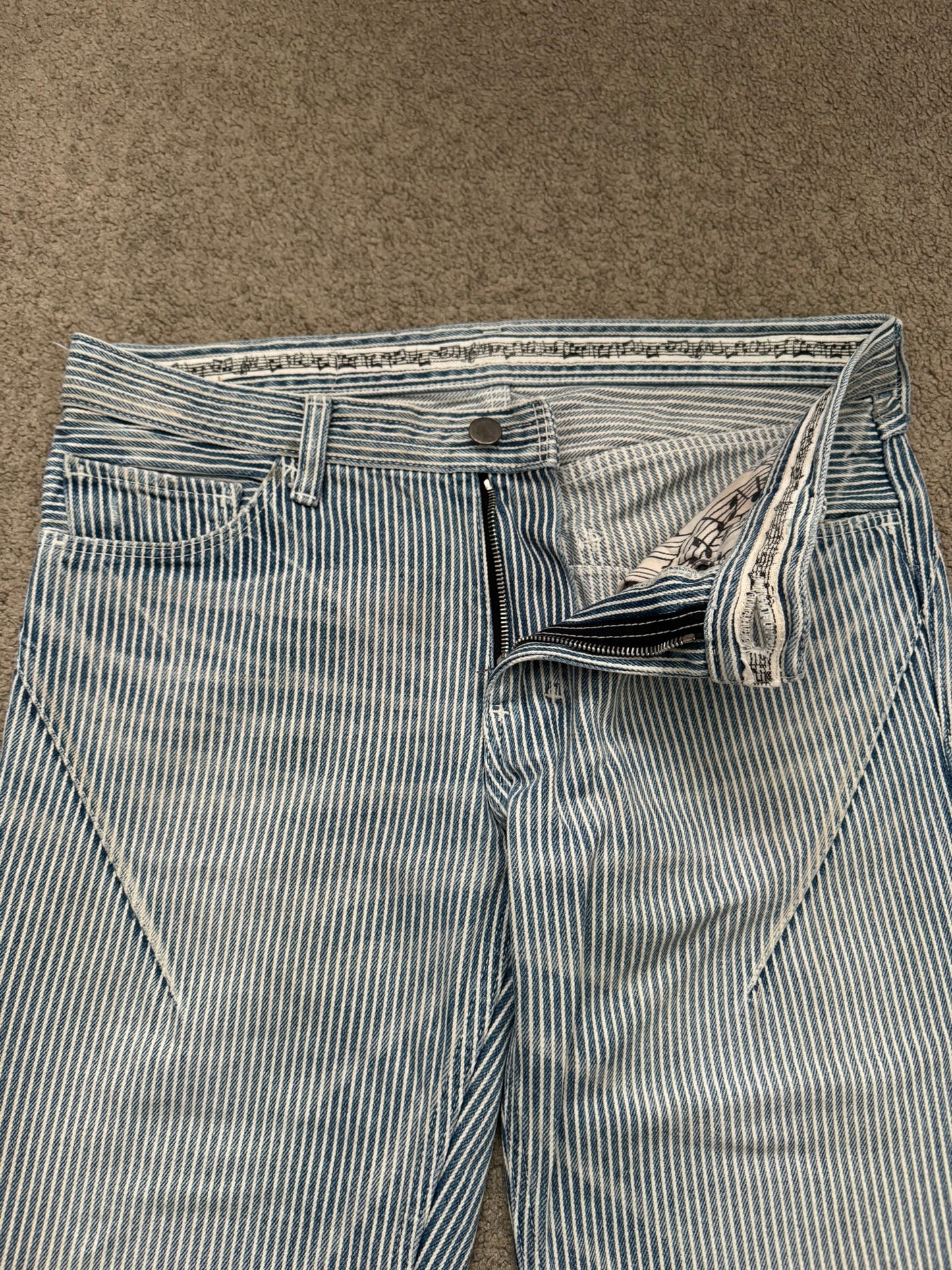 SS08 Number (N)ine Mudwash Hickory Striped Denim Jeans
