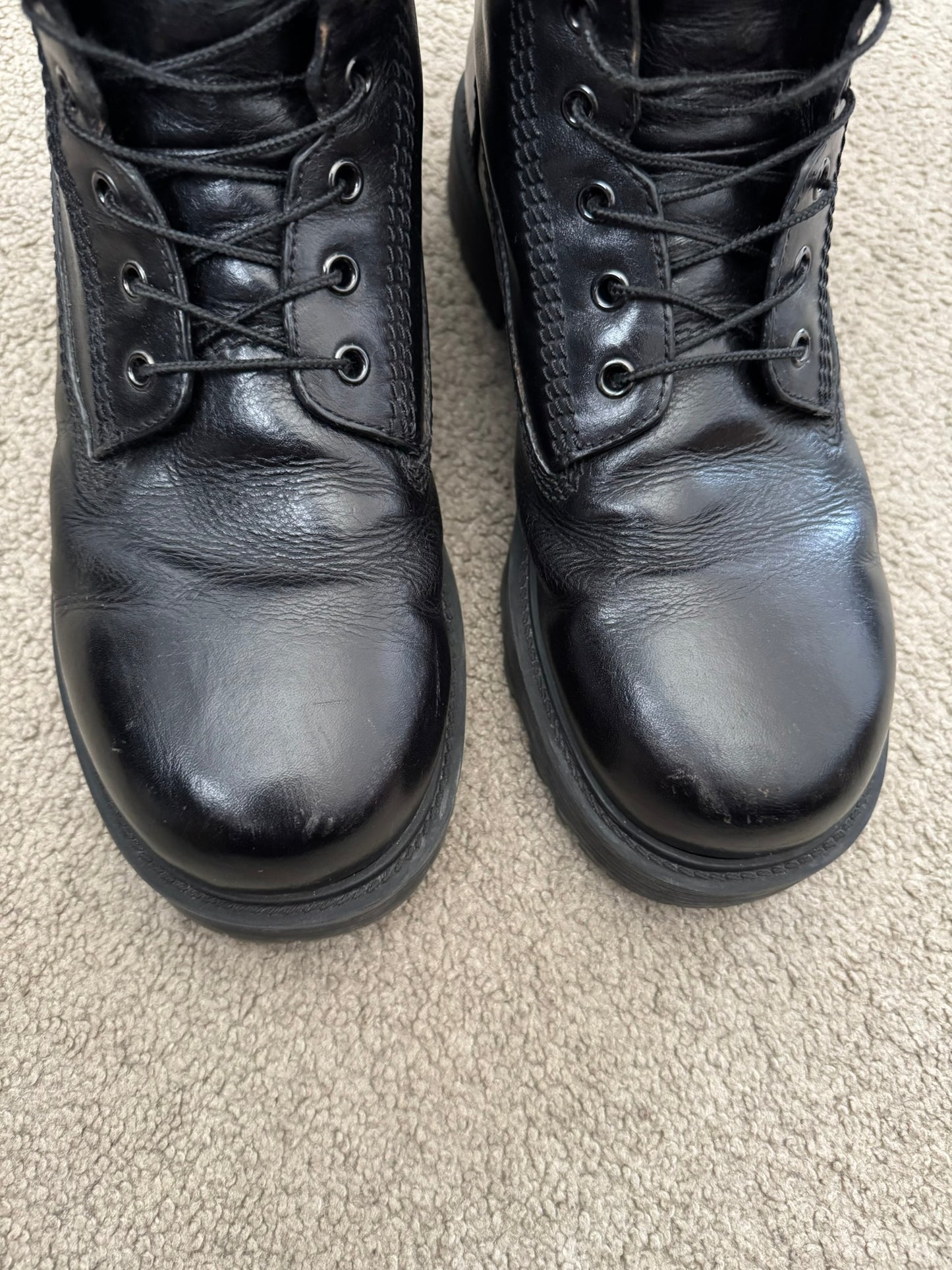 FW23 Givenchy "Timberland" Black Leather Ankle Work Boots