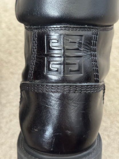 FW23 Givenchy "Timberland" Black Leather Ankle Work Boots