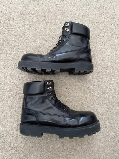 FW23 Givenchy "Timberland" Black Leather Ankle Work Boots