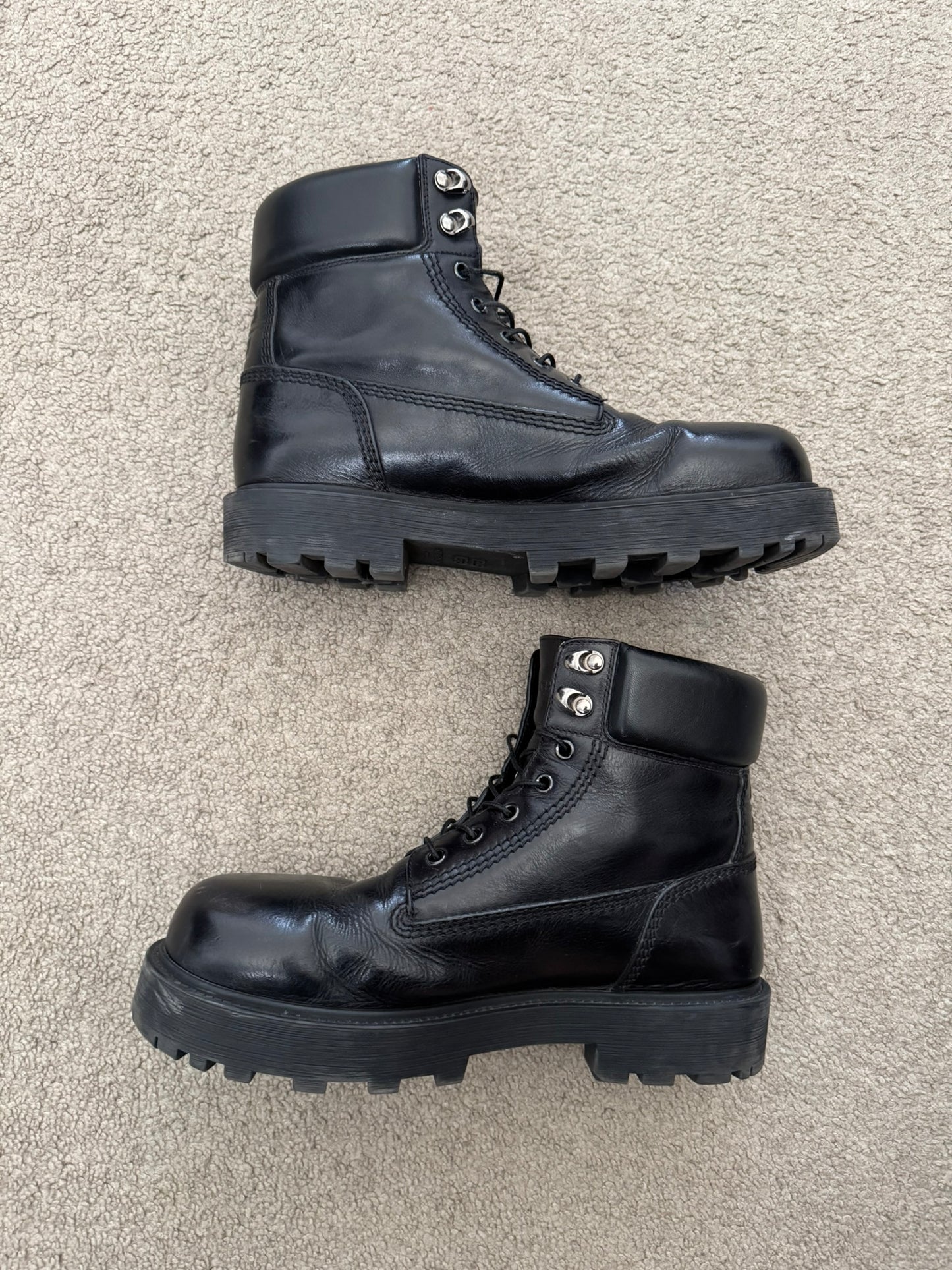 FW23 Givenchy "Timberland" Black Leather Ankle Work Boots