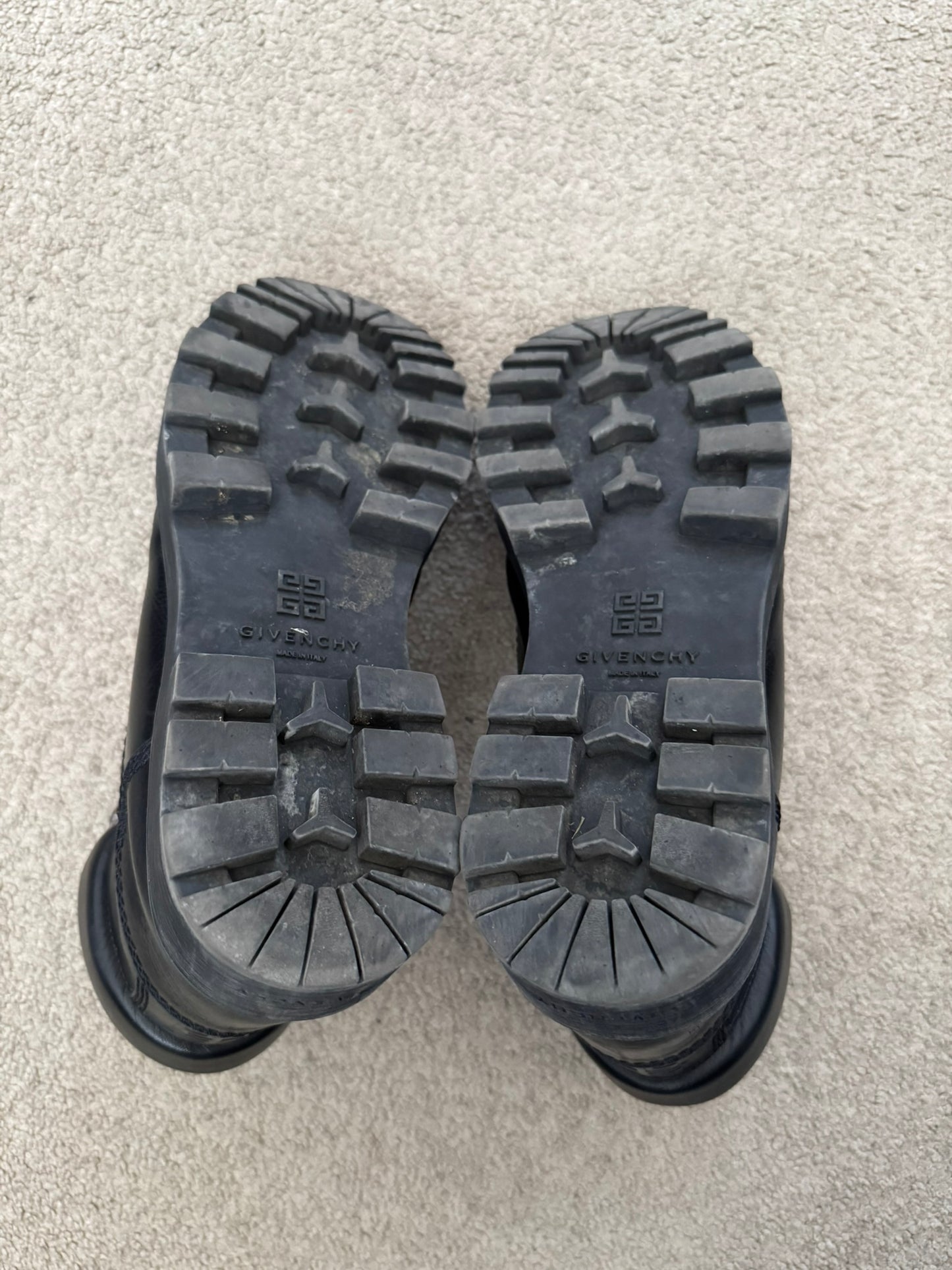 FW23 Givenchy "Timberland" Black Leather Ankle Work Boots