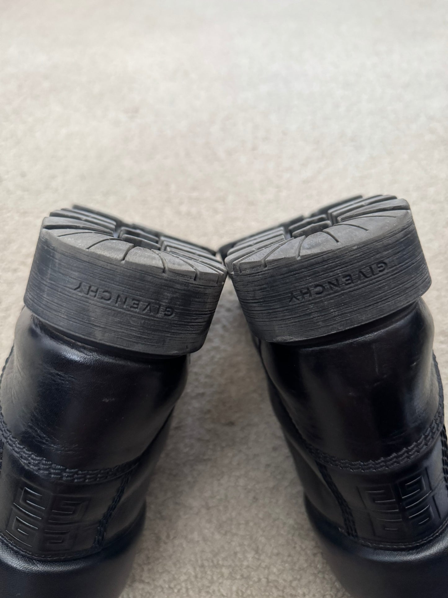 FW23 Givenchy "Timberland" Black Leather Ankle Work Boots