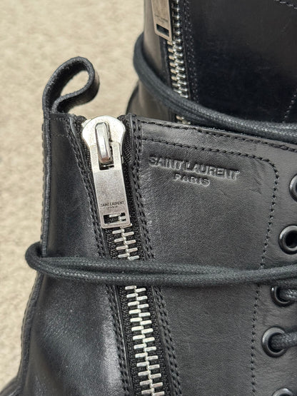 FW14 Saint Laurent by Hedi Slimane Ranger Dual Zip Combat Boots