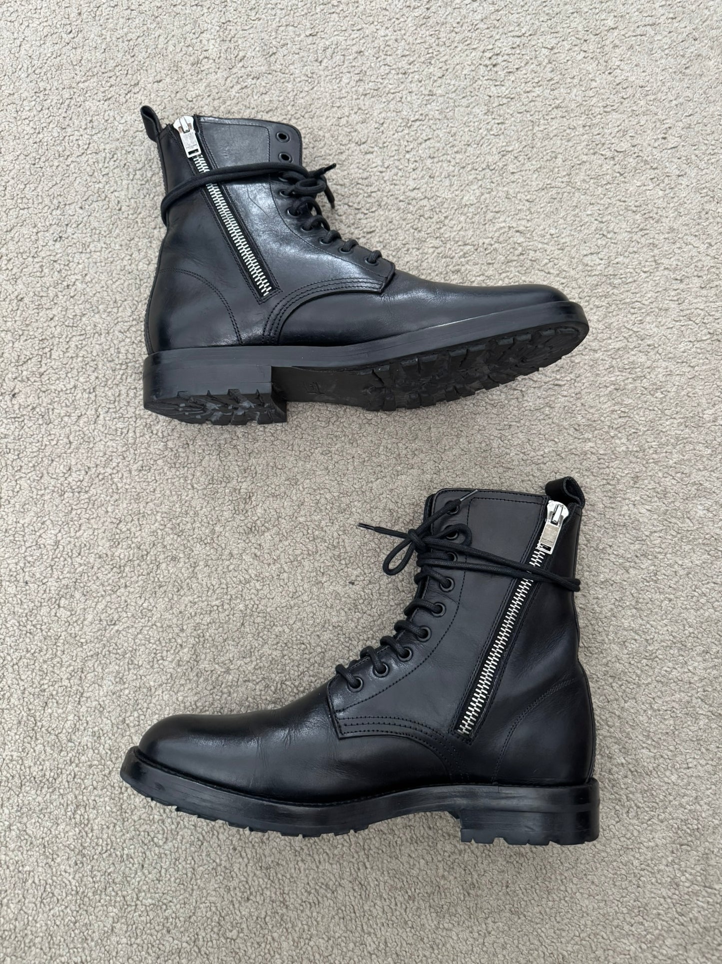 FW14 Saint Laurent by Hedi Slimane Ranger Dual Zip Combat Boots