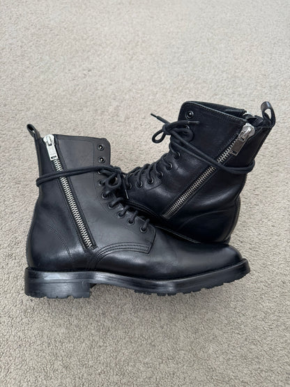 FW14 Saint Laurent by Hedi Slimane Ranger Dual Zip Combat Boots