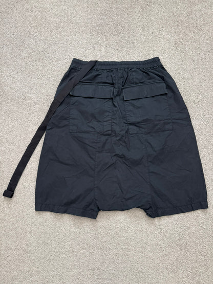 SS11 Rick Owens DRKSHDW Black Cotton Poplin Pods Shorts