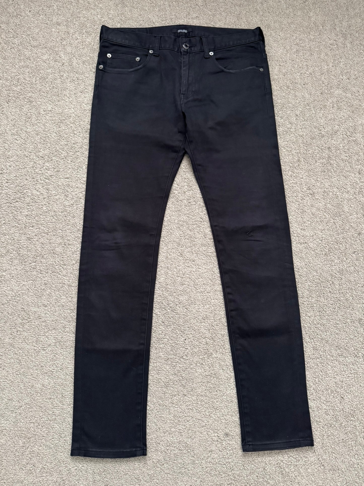 SS11 Undercover "Underman" Lightning Bolt Black Denim Jeans