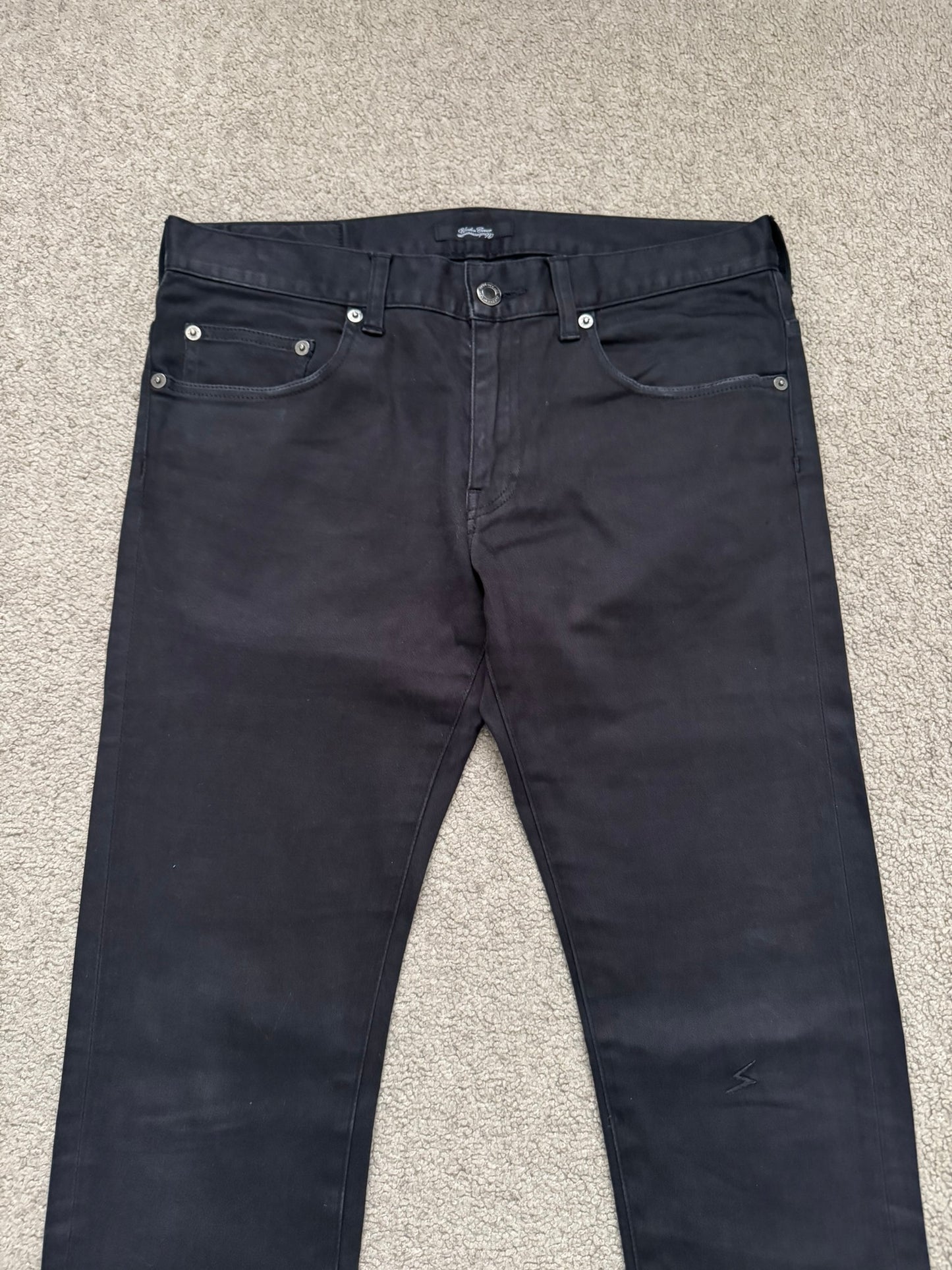 SS11 Undercover "Underman" Lightning Bolt Black Denim Jeans