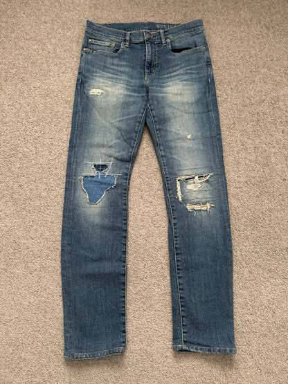 Hysteric Glamour Distressed Patch Studded Denim Jeans