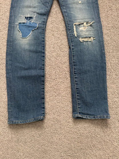 Hysteric Glamour Distressed Patch Studded Denim Jeans