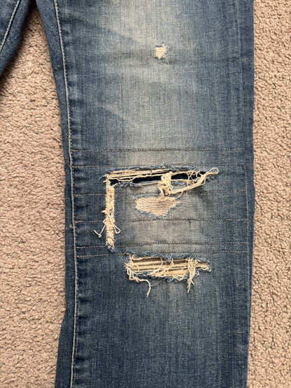 Hysteric Glamour Distressed Patch Studded Denim Jeans