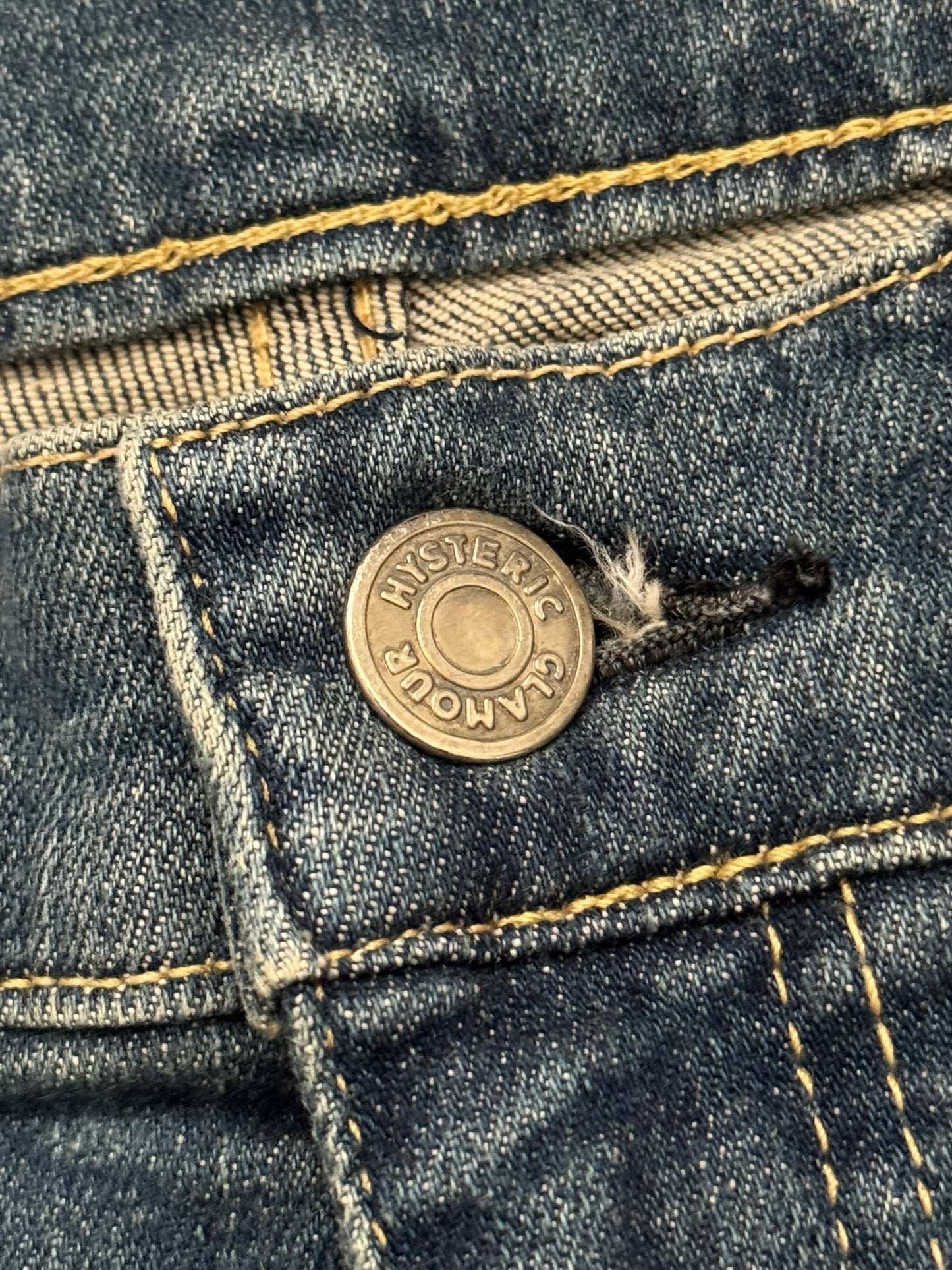 Hysteric Glamour Distressed Patch Studded Denim Jeans