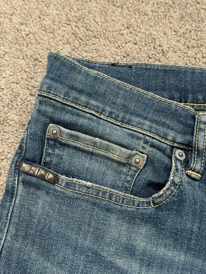 Hysteric Glamour Distressed Patch Studded Denim Jeans