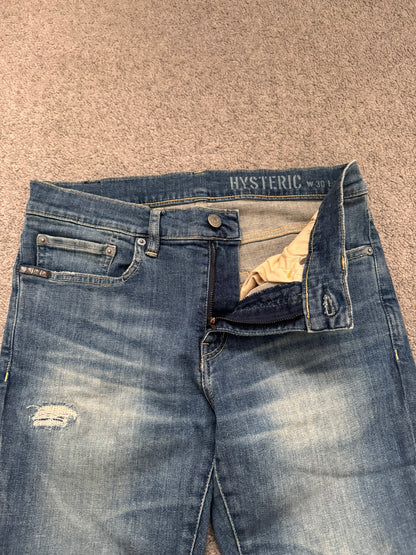 Hysteric Glamour Distressed Patch Studded Denim Jeans