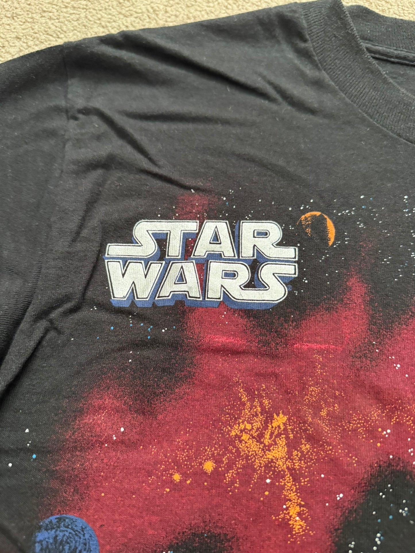 1990s Vintage Star Wars Death Star X-Wing Chrome T Shirt