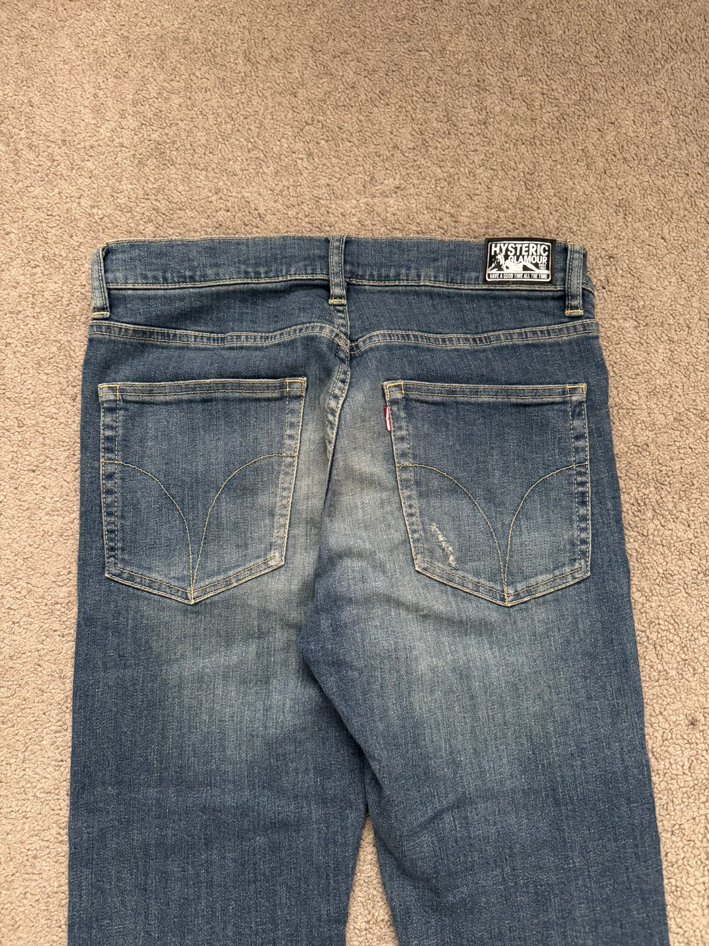 Hysteric Glamour Distressed Patch Studded Denim Jeans