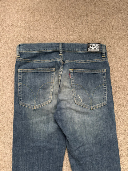 Hysteric Glamour Distressed Patch Studded Denim Jeans