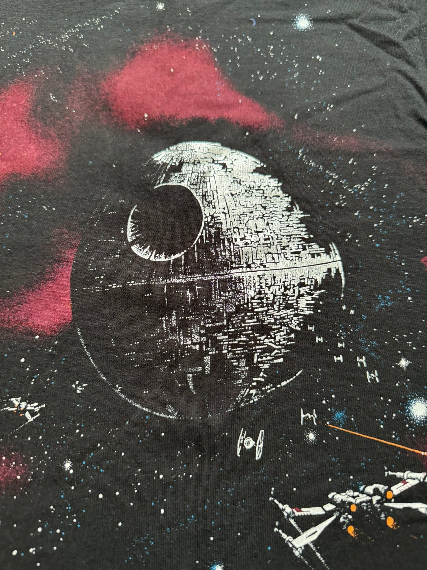 1990s Vintage Star Wars Death Star X-Wing Chrome T Shirt