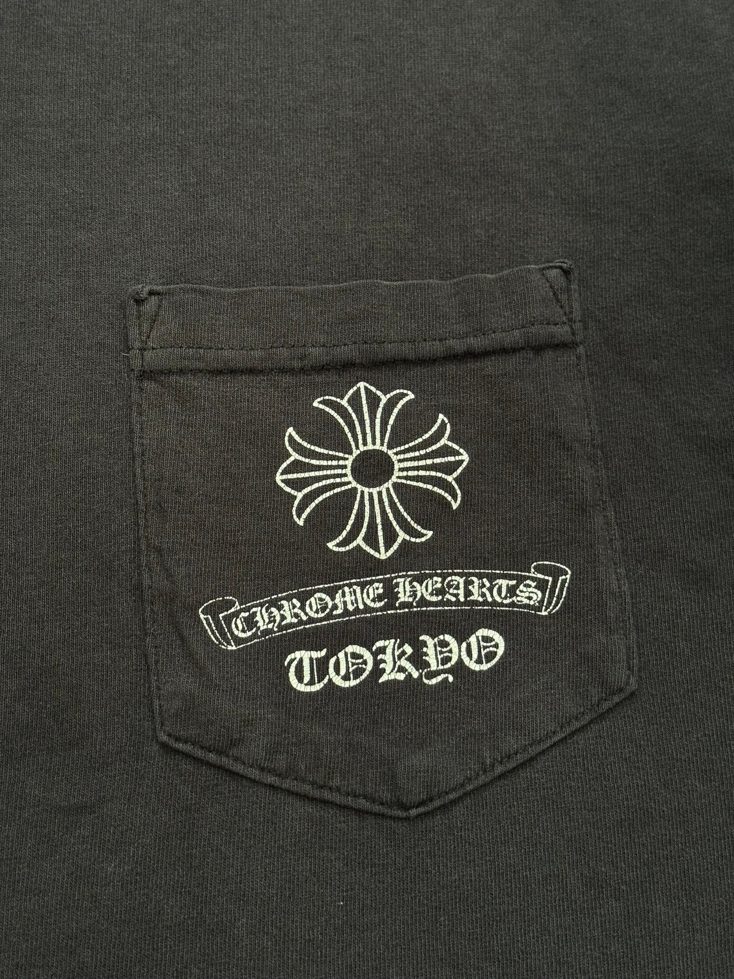 Vintage Chrome Hearts Thrashed Tokyo Maltese Cross T Shirt