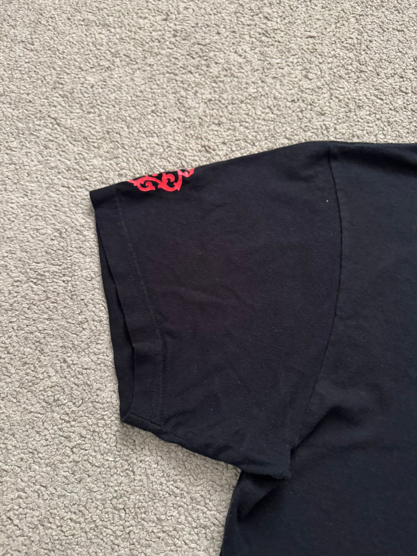 Chrome Hearts Red Vine Dagger Scroll Logo Pocket T Shirt