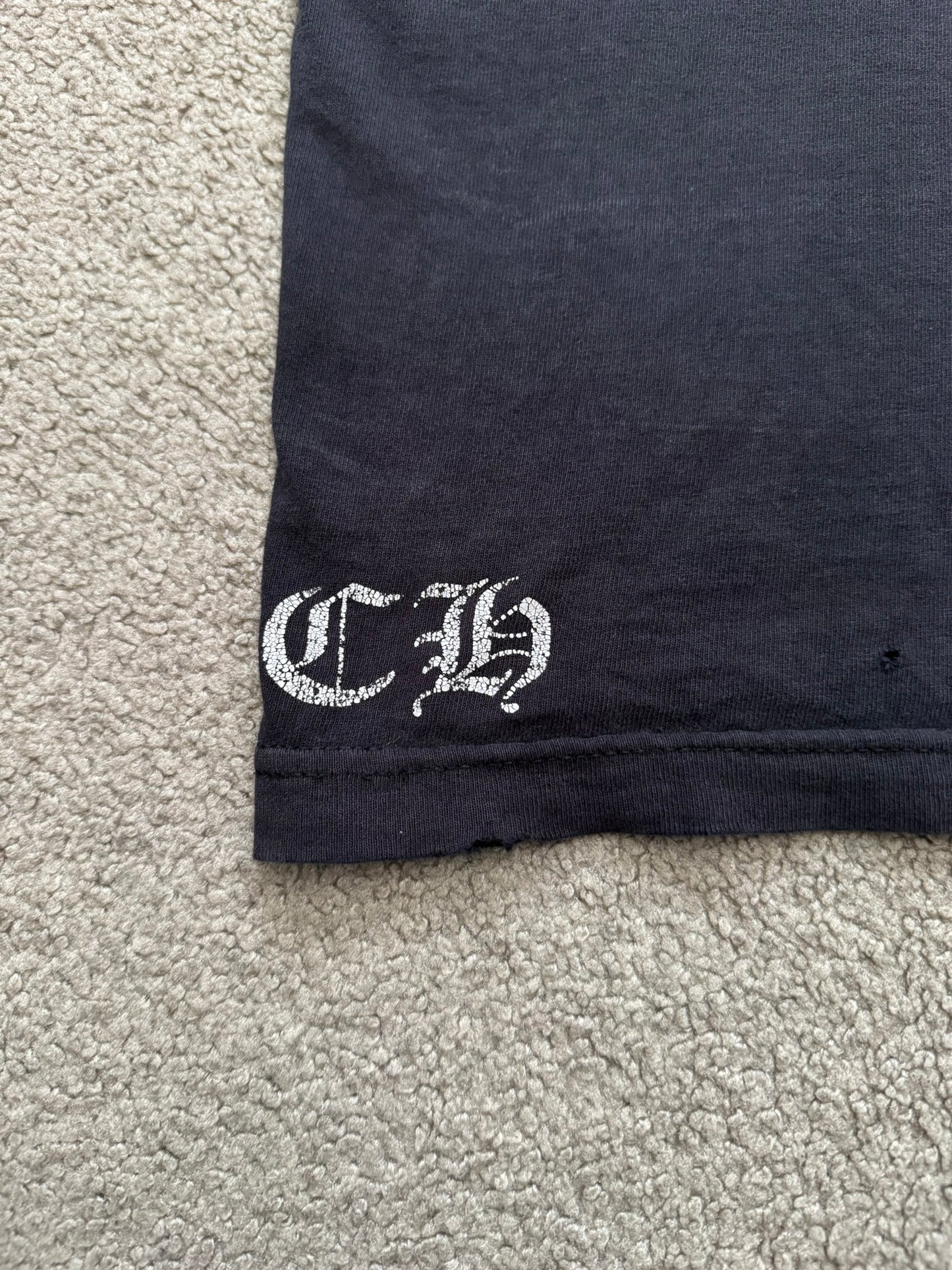 Vintage Chrome Hearts Thrashed Tokyo Maltese Cross T Shirt