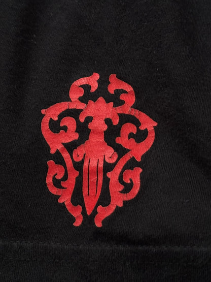 Chrome Hearts Red Vine Dagger Scroll Logo Pocket T Shirt