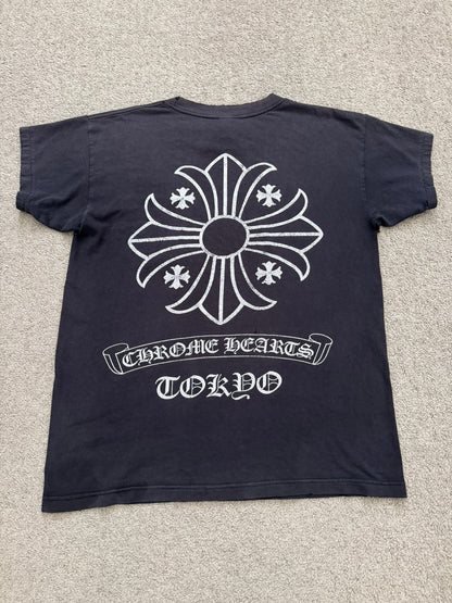 Vintage Chrome Hearts Thrashed Tokyo Maltese Cross T Shirt